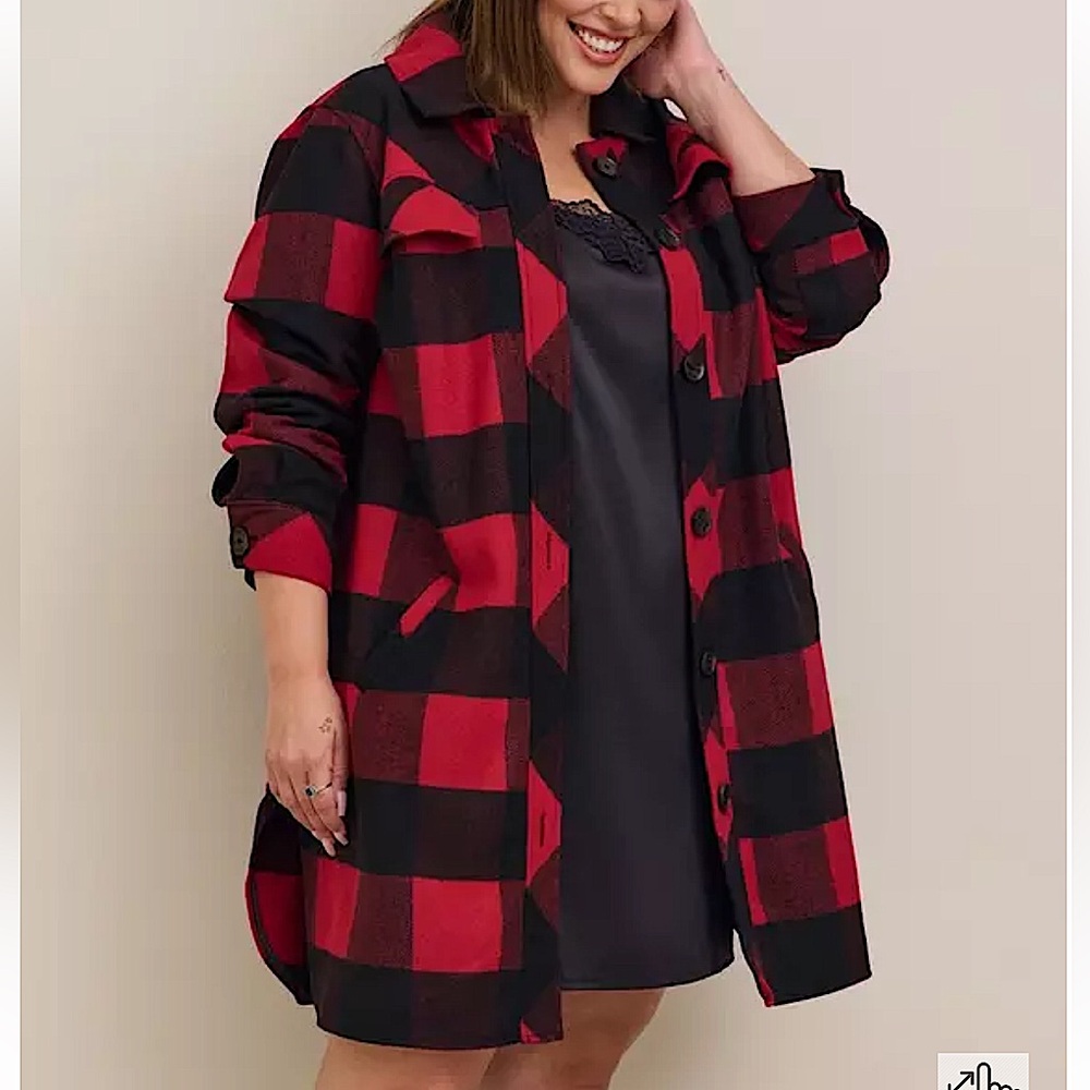 Torrid wool longline shacket